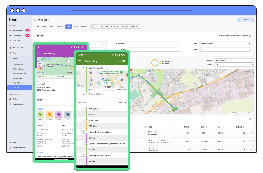 tour timr cloud sync - web and apps